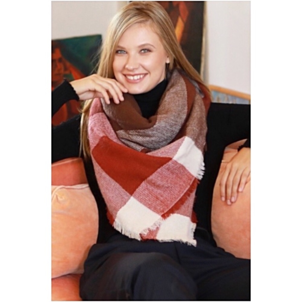 Beautiful Plaid Colorblock Blanket Scarf NWT sold - Picture 6 of 7